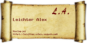Leichter Alex névjegykártya